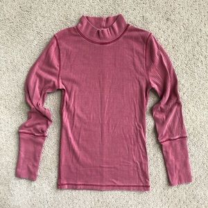 FREE PEOPLE rickie mock neck turtleneck top wild country strawberry pink small